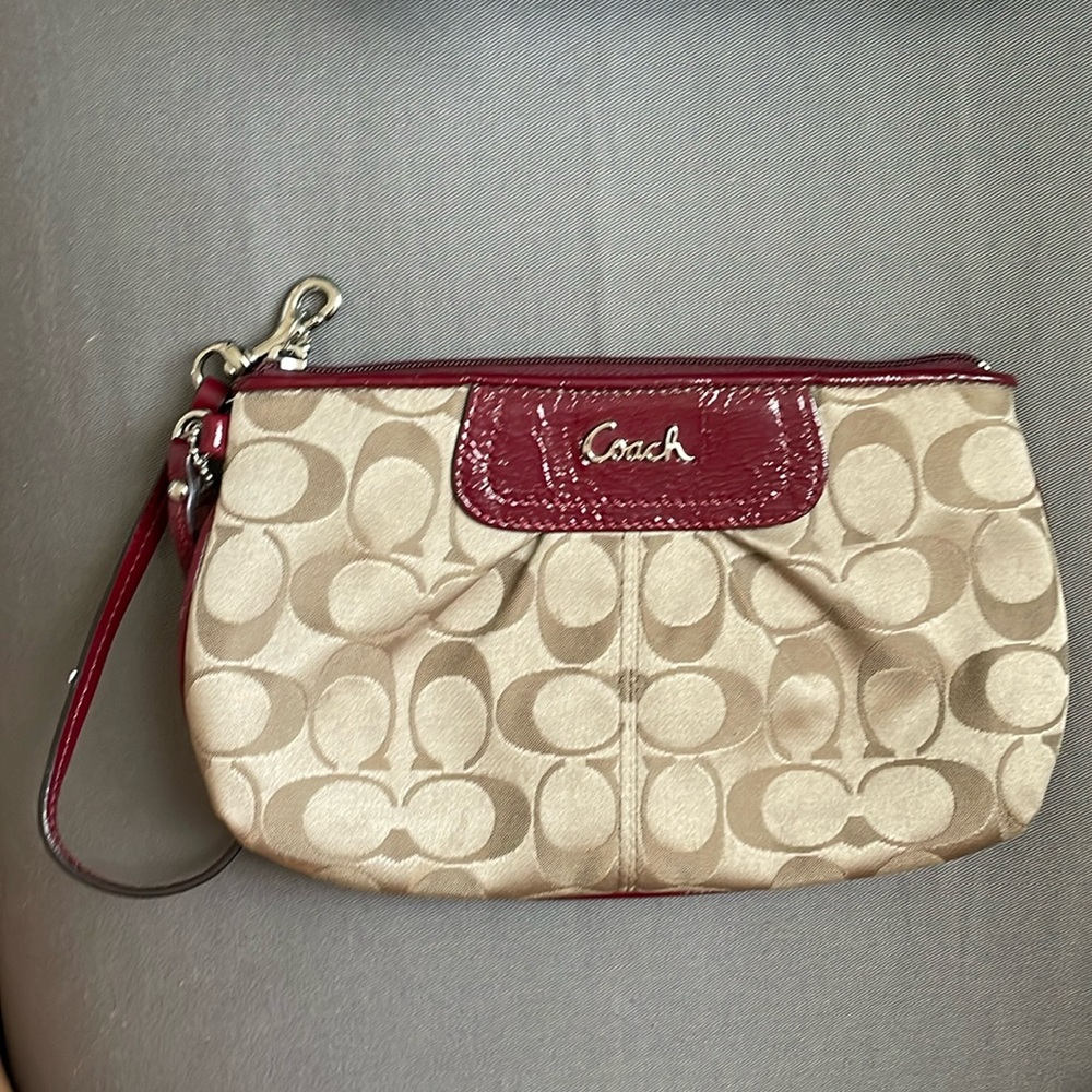 Y2K Burgundy Coach wristlet